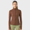 Lu Yoga Clothes Designer Women Top Quality Luxury Fashion Shirts Comfortable Series Women Nude Standing Neck Sports Jacket Running Fitness Long Sleeves