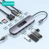 Hubs USAMS USB C Hub Type C à HDMI2.0 RJ45 PD 100W Charger pour MacBook iPad Pro Air PC Accessoires Type C 3.1 Splitter USB Hub