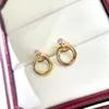 Trinity Ohrring Charms for Woman Stud Designer Diamond 925 Silber Gold plattiert 18K