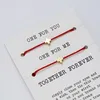 Charm Bracelets 2pcs/set Matte Lava Stone Natural Bead Bracelet Red String Braiding Couple For Men Women Wish Jewelry