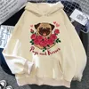 Women's Hoodies Pug Women Harajuku Vintage Funny Swater Domande