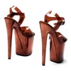 Chaussures de danse 20cm / 8inch PVC Uppre Color Women's High Heel Sandals Modèles sexy et pole dance 093