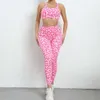 Cloud Hide Sexy Leopard Yoga Set Women Sports Wear Gym Tracksuit Clothes Workout Leggings Crop Top Bra fiess kostym Sportkläder