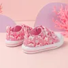 Fashion Kids Baby Shoes Filles rose rose mignon dessin animé toile enfants baskets respirantes SoftSoled non fossé décontracté 240416