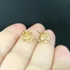 Brincos de garanhão 14K Gold Copper Flower Sterling Silver Pin Studs Brincho para Women Jewelry Conchtings DIY Fazendo acessórios