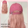 Pink Wig Caps Women Women Long Curly Wigs Hat Punk Y2K Wigs Cap Street Fashion Wig Bonnet Casua Wigs Visor Cotton Baseball Cap 240323