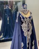 Платья для вечеринок формальные темно -синий русалка вечернее бисеро -бисеропиточное платье Kaftan