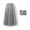 Frauen Mesh Elastic Tutu Rock Strand Frühling Sommer koreanische hohe Taille Mode plisderner langer Rock Schwarz weiße Tüllröcke 240407