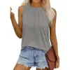 Women's Tanks Camis Womens Summer Tank Tops Pleated Round Neck Slveless Tops for Women Casual Flowy Y240420