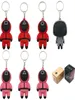 Withno box squid jeu keychain tv populaire jouet key clés de la chaîne de bague bijoux anime entourant les gens en bois pontang silicone pendant sac8691633