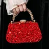 Drawstring Goudzilver kleurrijke pailletten handtassen mode luxe metalen strass avondtas voor vrouwen bruiloftsfeestjes schoudertassen