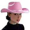 Berets cowboy hoed vrouwen feestaccessoires cowgirl voor volwassenen Wild West Costume Carnival Theme Drop