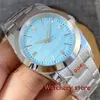 Montre-bracelets 36 mm / 39 mm Tandorio Vintage Ice Blue Dial Japan NH35A Automatique Fixed Cornight Men's Watch 20atm Sapphire Glass