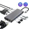 Hubs Hub to Hdmicopatation Adapter USB 3.0 VGA PD RJ45 TF/SD Adapter Adapter Dock Splitter Type C к концентратору для MacBook Huawei Xiaomi