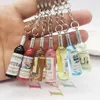 Keychains schattige mini hars bier cocktail wijnfles sleutelhanger voor mannen vriendje mode auto sleutelhangers hanger acceessions sieraden cadeau