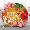 Décoration de fête Round Merry Christmas Santa Claus Custom Fond Babyshower Children's Birthday Mur Mur Couverture Festa