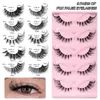 5 paires Cat 3D Cat lashs Fox Fluffy Soft Soft Natural Fink Fals Cils Faux Makeup Faux cils 240420