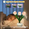 LED Tulip Night Light Simulation Flower Table Lamp Home Decoration Atmosphere Lamp Romantic Potted Gift for Office/Room/Bar/Cafe 240410
