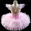 Fantas de balé de desgaste de palco vestidos de meninas Sule Shairts Infantil Puffy Little Swan Dance Tutu