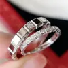 Cluster Rings Boutique Luxury Jewelry High Quality Square Wedding Ring for Men and Women Special Anniversary Gift