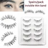 5pairsPack Eyelashes Invisible Thin Band False Wispy Natural Long Fake Makeup Faux Cils Korean Lash 240420