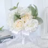 Dekorative Blumen 67je Brautjungfern Bouquet Zarte Rosen Faux Blume Fälschung für Schwesternhoods Geschenk