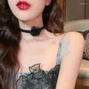 Choker Ajojewel Black Lace Rose Flower Necklace Collar Jewelry for Women Ladies Fashion Present BIJOUX FEMME271T