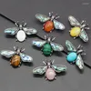Brooches 12pcs/lot Animal Brooch Pins For Women Natural Stone Pendant Bee Pin Jewelry Wedding Party Wholesales