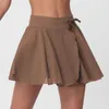Lu Yoga Designer Designer Kobiety Najwyższa jakość Luksusowe spódnice modowe wiosna/letnie wakacje dwuczęściowe antylśniewki sportowe sportowe krótka spódnica cienka badminton