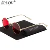 Sprov Vintage Männer Sonnenbrille Frauen Retro Punk -Stil rund Metallrahmen farbenfrohe Linsen Sonnenbrillen Mode Brillen Gafas Sol Mujer 240408