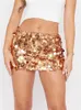Skirts Women Glitter Sequin Mini Skirt Y2K Grunge Gothic Party Club Sexy Skirts Summer Wrapped Hip Strtwear Y240420