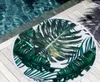 The latest 150CM round printed beach towel green plant style plus peach skin tassels soft feel support custom LOGO4355347