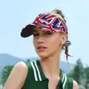 Basker Storbritannien flagga tomt topp visir cap kvinnor solskyddsmedel hattar man snapback justerbar för att köra tennisgolf unisex