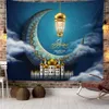 Ramadan Eid Decorations Moslim Tapestry voor Eid Achtergrond Wall Hangende Islamitisch ornament 3d Ramadan Home Decoration Tapestry 240409