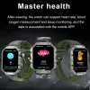 Kontrollera ny utomhus Military Smart Watch 2.02 -tums Sport Fitness Watch Compass hjärtfrekvens Blod Syre 2023 Bluetooth Call Smartwatch Men