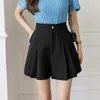 Women's Shorts New Fashion High Waist A-line Pleated Shorts Skirts Women Summer Solid Color Wide-leg Shorts Office Lady Casual Shorts Y240420