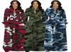 Women Camouflage Long Dress Elegant Long Sleeves Lapel Neck Neck Buttons A line Casual Maxi Shirt Dresses Floor Length S2724363