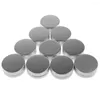 Bouteilles de rangement 10pcs 10g Écouteur de jar en étain rond en argent vide pour les gigances