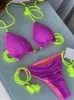 Stroje kąpielowe plażowe wakacje stroje bikini gimnastyki Seksowne dziewczyny bikinis trójkąt bandaż żeńska odzież plażowa 2024 240418