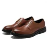 Chaussures décontractées Gentleman Leather Classic Mens British Style Oxford Robe Men's Handmade Lace Up Mariage formel