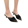 Casual Shoes Sandals Clear Heels For Women 2024 Black Summer 2024Designer Stiletto Fashion Transparent Slippers Party Trend