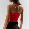 Zbiorniki damskie Camis Xingqing 2000s Crop Top Summer Women Estetyczne ubrania estetyczne Solid Kolor Side sznurka zbiornik kamizelki Y2K odzież Strtwear Y240420