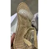 Sapatos femininos Luxury Diamond Round Head Ladies Sapatos de oferta sandálias femininas com meias de pesca elástica Slippers 240419