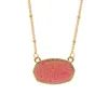 GRAND style ovale Druzy Drusy Pendant Colliers