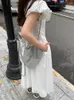 Повседневные платья Женщины FSHION милый летний корейский стиль эстетика простая нежная уличная одежда свободная короткая рукава уютная