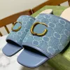 Mode denim glider denim sandal designer glider kvinnor sandaler lyxiga sandaler platt sandaler reser sandal retro sandaler fårskinn foder hög kvalitet 35 42