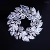 Broches luxe coloré cubique zircone couronne broche broche garlands cristal brillant pour femmes accessoires de bijoux