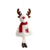 Figurine decorative per le bambole a maglia decorazioni per alberi di Natale di neve Girl Angels Ornamenti sospesi set di feste interne decorazioni stagionali per feste interne