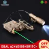 النطاقات wadsn Airsoft dbal A2 Mini Red Green Laser تهدف إلى الصيد SF Flashligh Peq dbal A2 Laser Sight مع Picatinny QD Mount