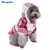 Dog Apparel Mogoko 1x Cat Christmas Fleece Jacket With Hood Puppy Pet Warm Sweater Coat For Winter Cold Weather S-XL Size Optional